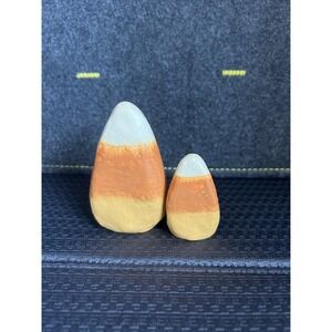 K & K Interiors - 4" Set of 2 Resin Candy Corn Pieces B2707 Halloween Fall Decor
